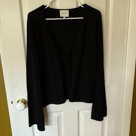 Reformation cassia Cashmere Black front tie Sweater Cardigan - Picture 1 of 4